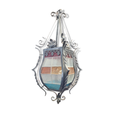 Lanterne en fer forgé avec vitraux