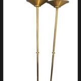 Two Lucien Gau floor lamps in bronze