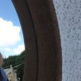 Vintage round velvet mirror