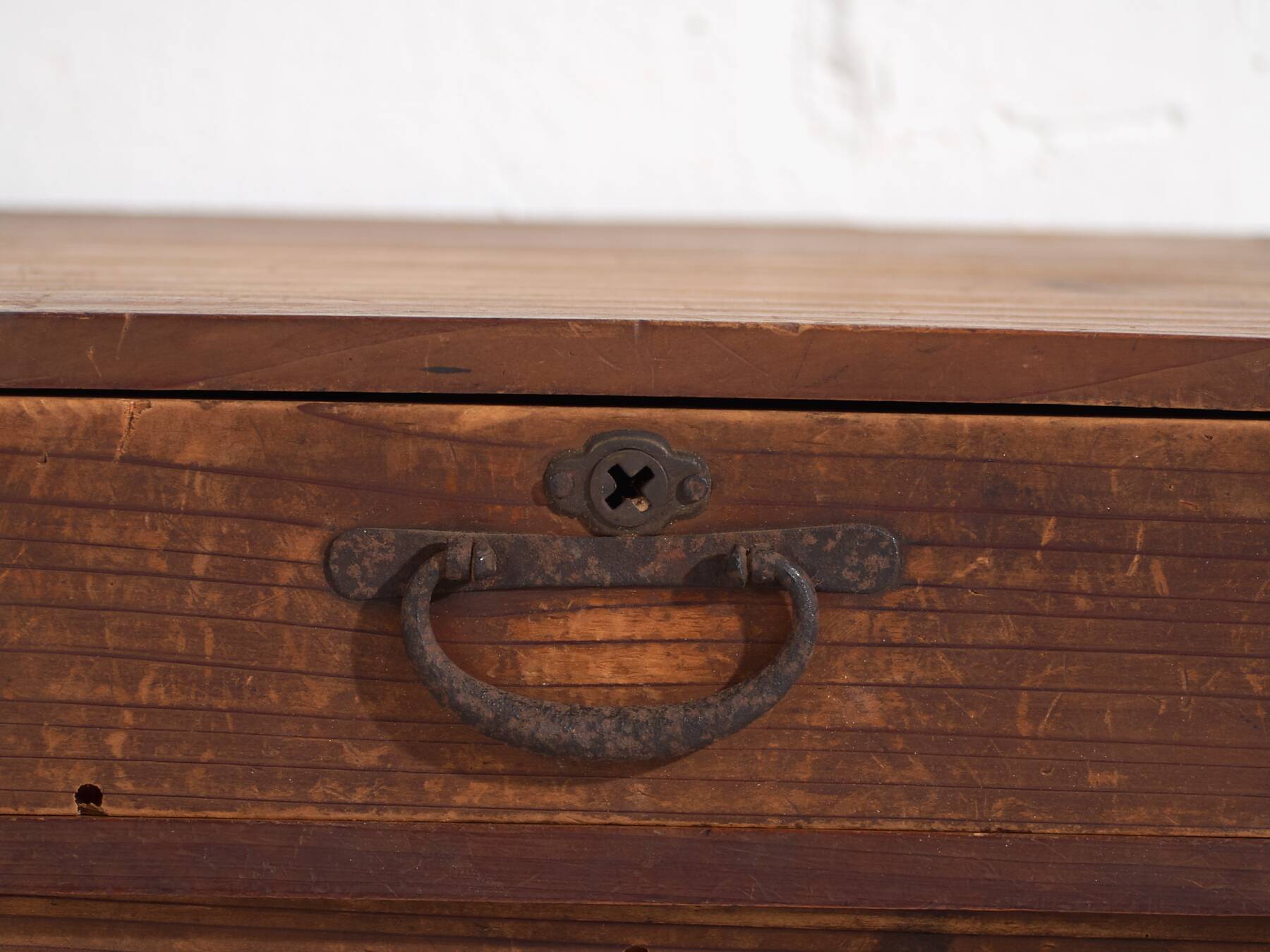 Small antique Japanese cedar furniture with a door and drawers – Taishō / early Shōwa period (circa 1912-1945)