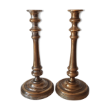 Set of 2 metal candlesticks old style