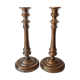 Set of 2 metal candlesticks old style