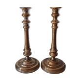 Lot de 2 bougeoirs métal style ancien
