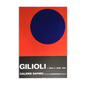 Emilio gilioli, sapiro gallery, 1974. original exhibition poster in lithography