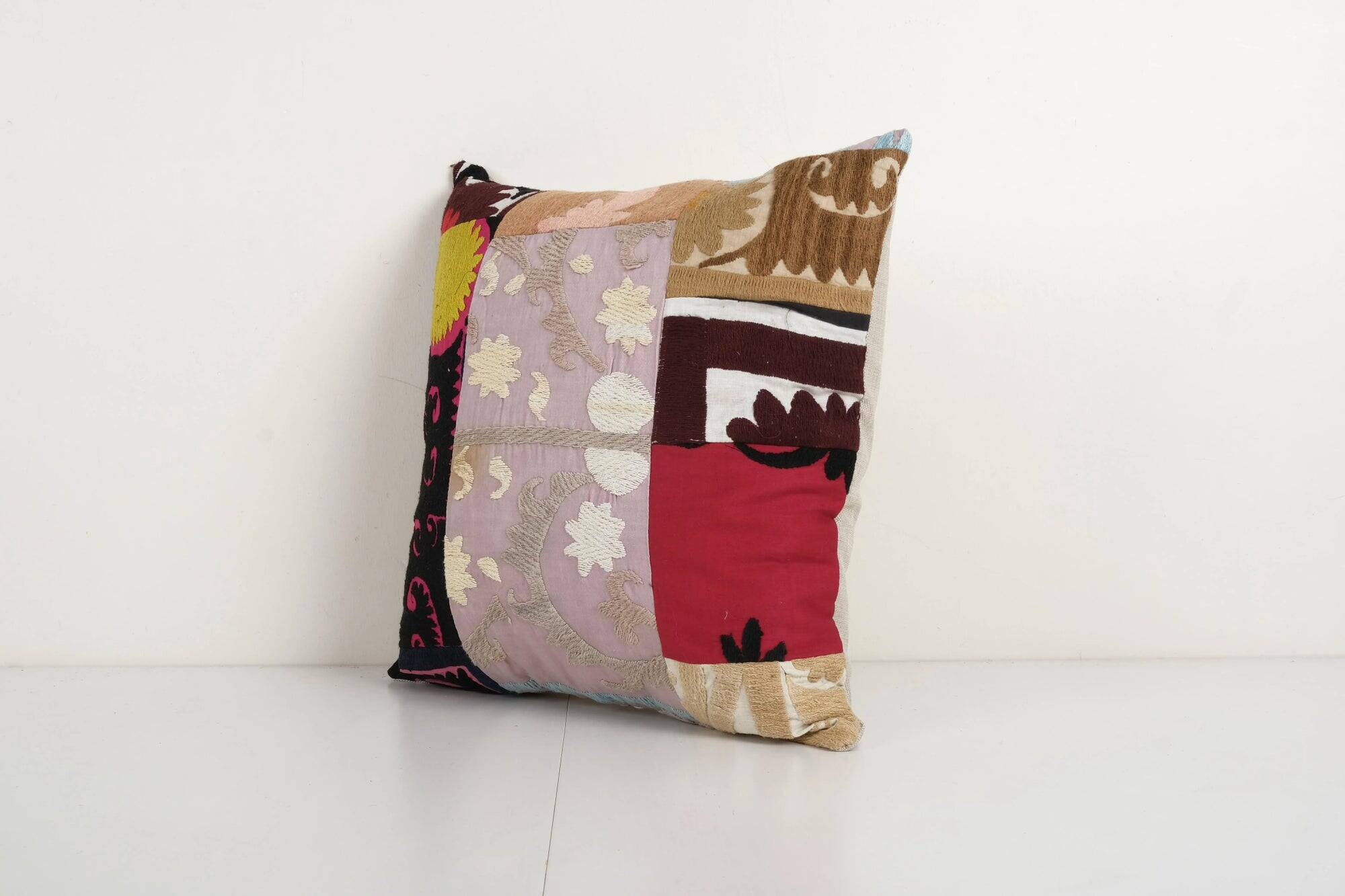 Vintage embroidered cushion cover 46x46 cm