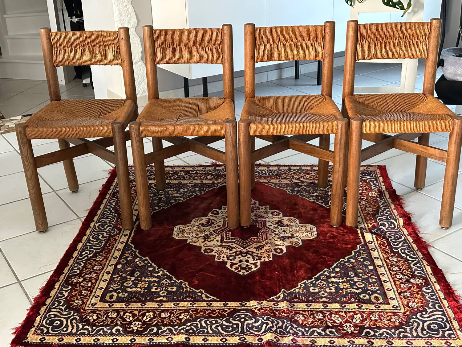Set of 4 Méribel chairs by Charlotte Perriand 1950