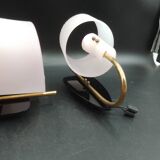 Pair of wall lights 1950 1960 Design Geru Leuchten Plexiglas and Brass