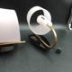 Pair of wall lights 1950 1960 Design Geru Leuchten Plexiglas and Brass
