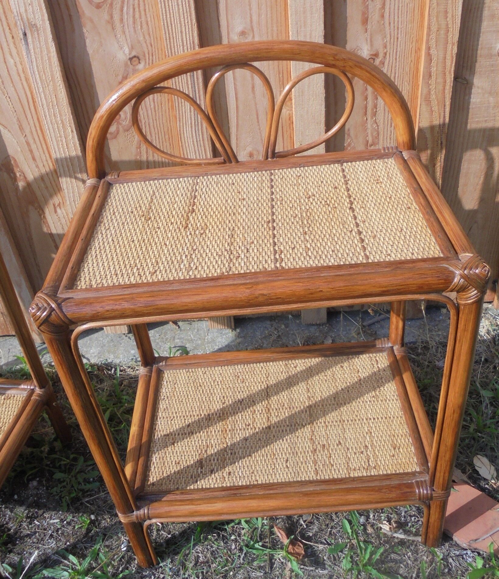 Pair of Rattan Bedside Tables