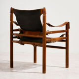 Hungarian calf leather lounge chair and ottoman, set of 2