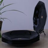 6 "Octime" black Arcoroc soup plates