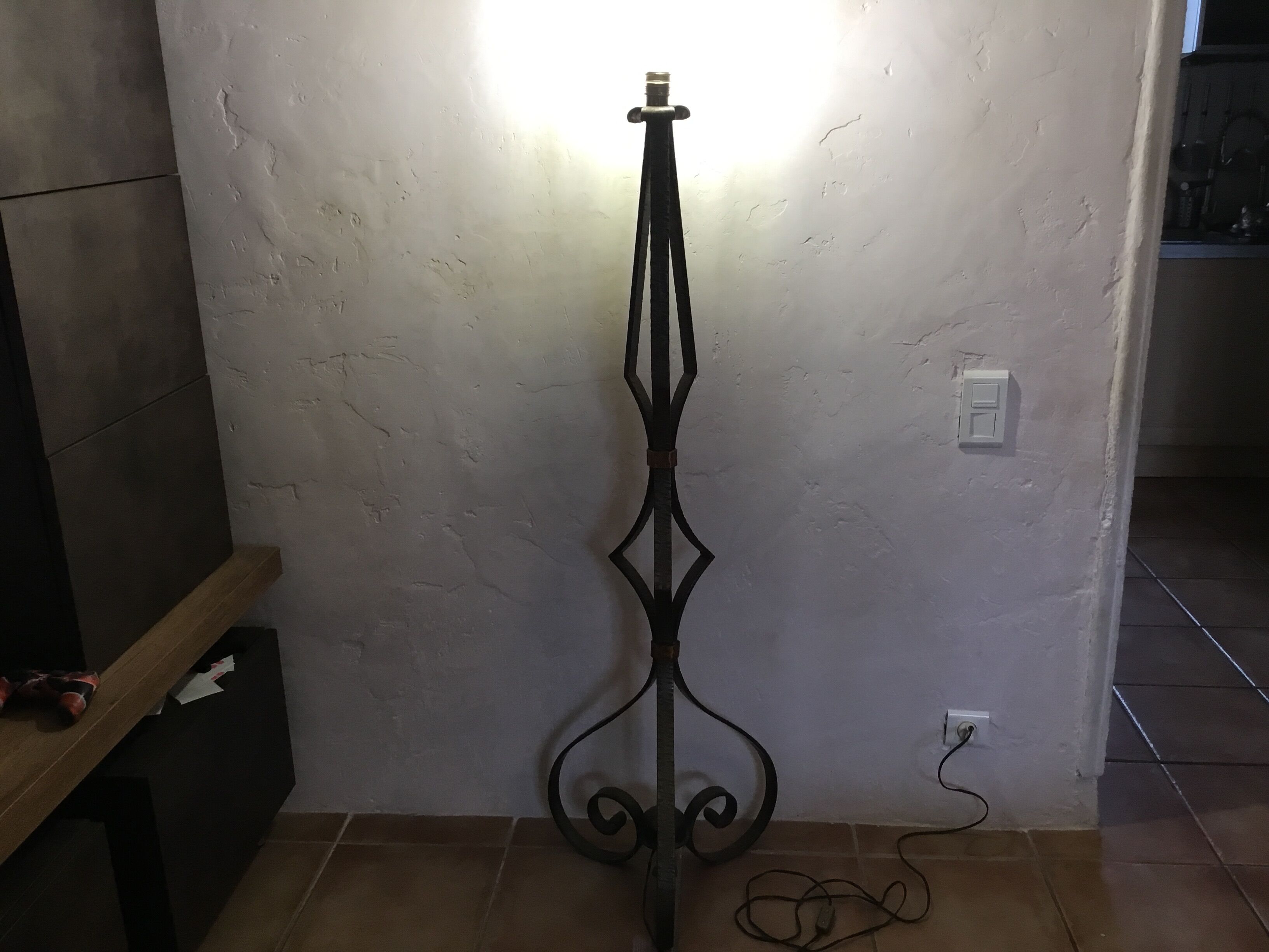 Art Deco wrought iron lamppost circa 1900