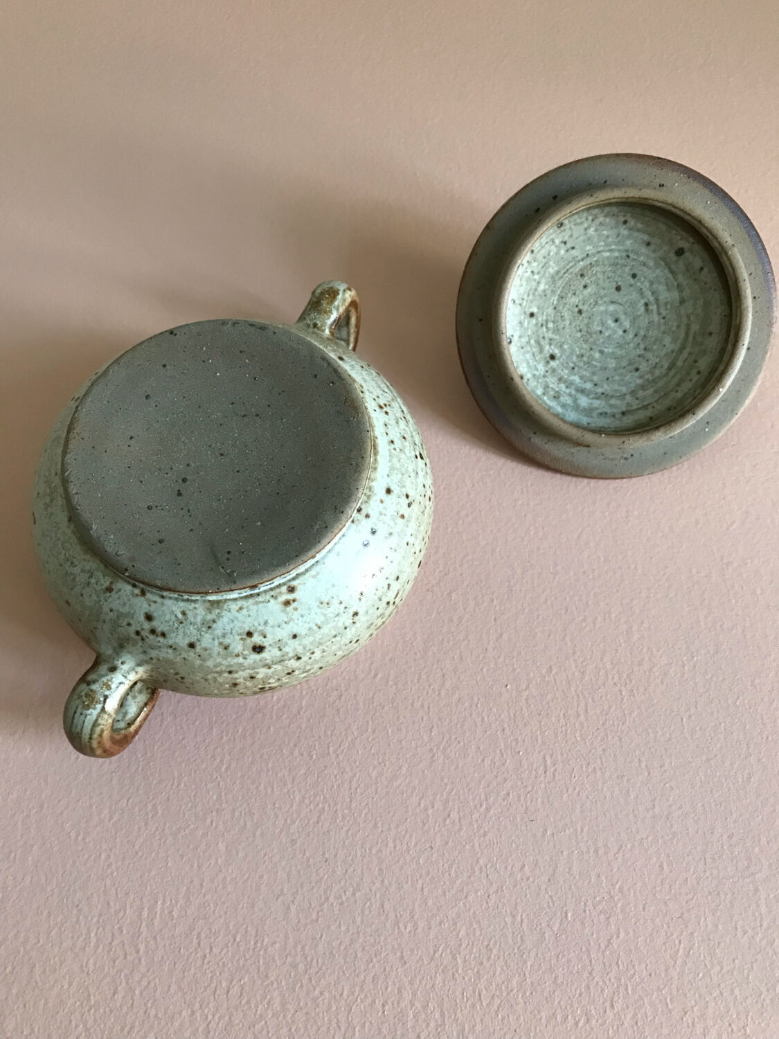 Stoneware sugar bowl
