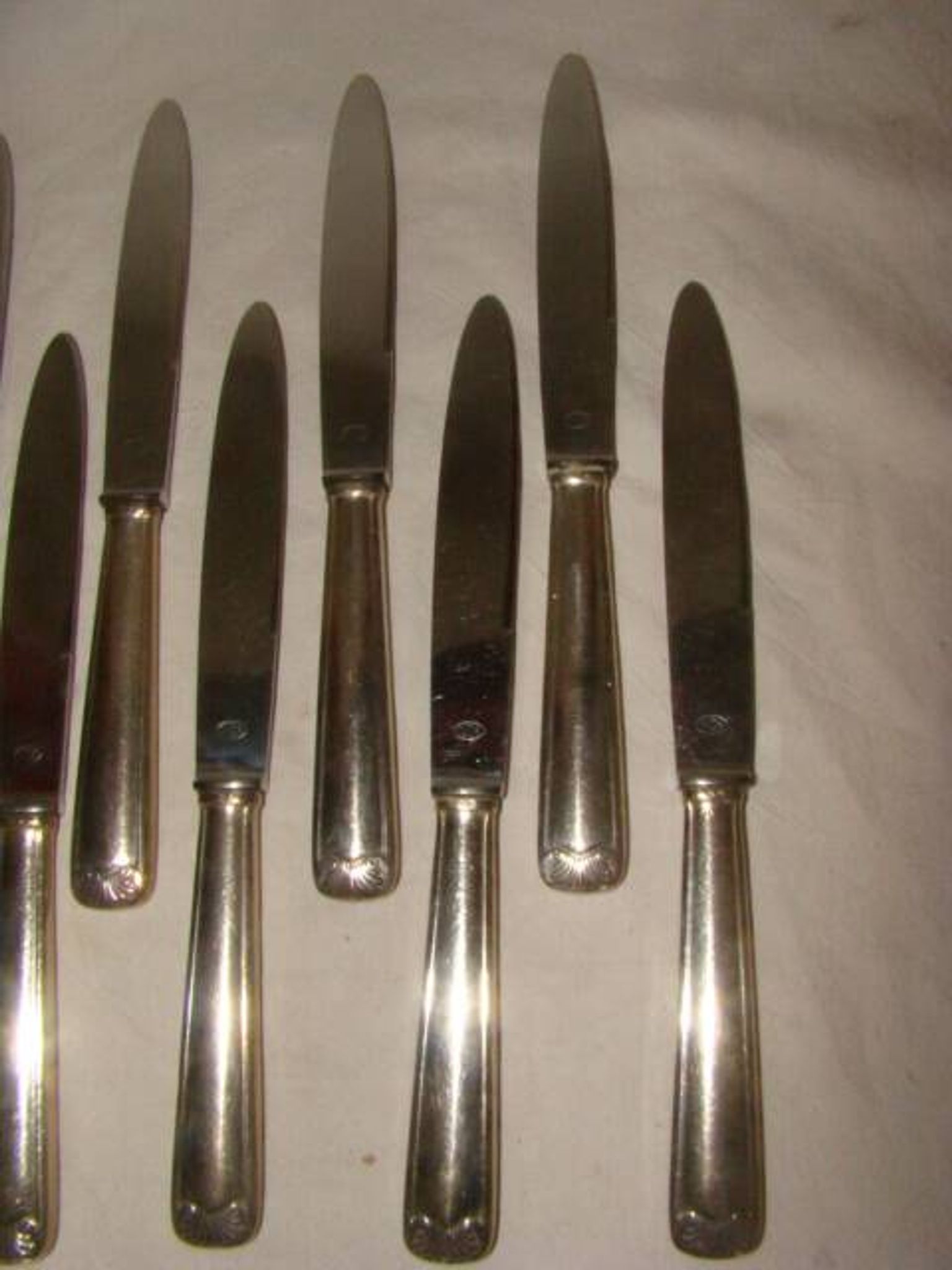 12 stainless steel table knives M.A. from the early 20th century.