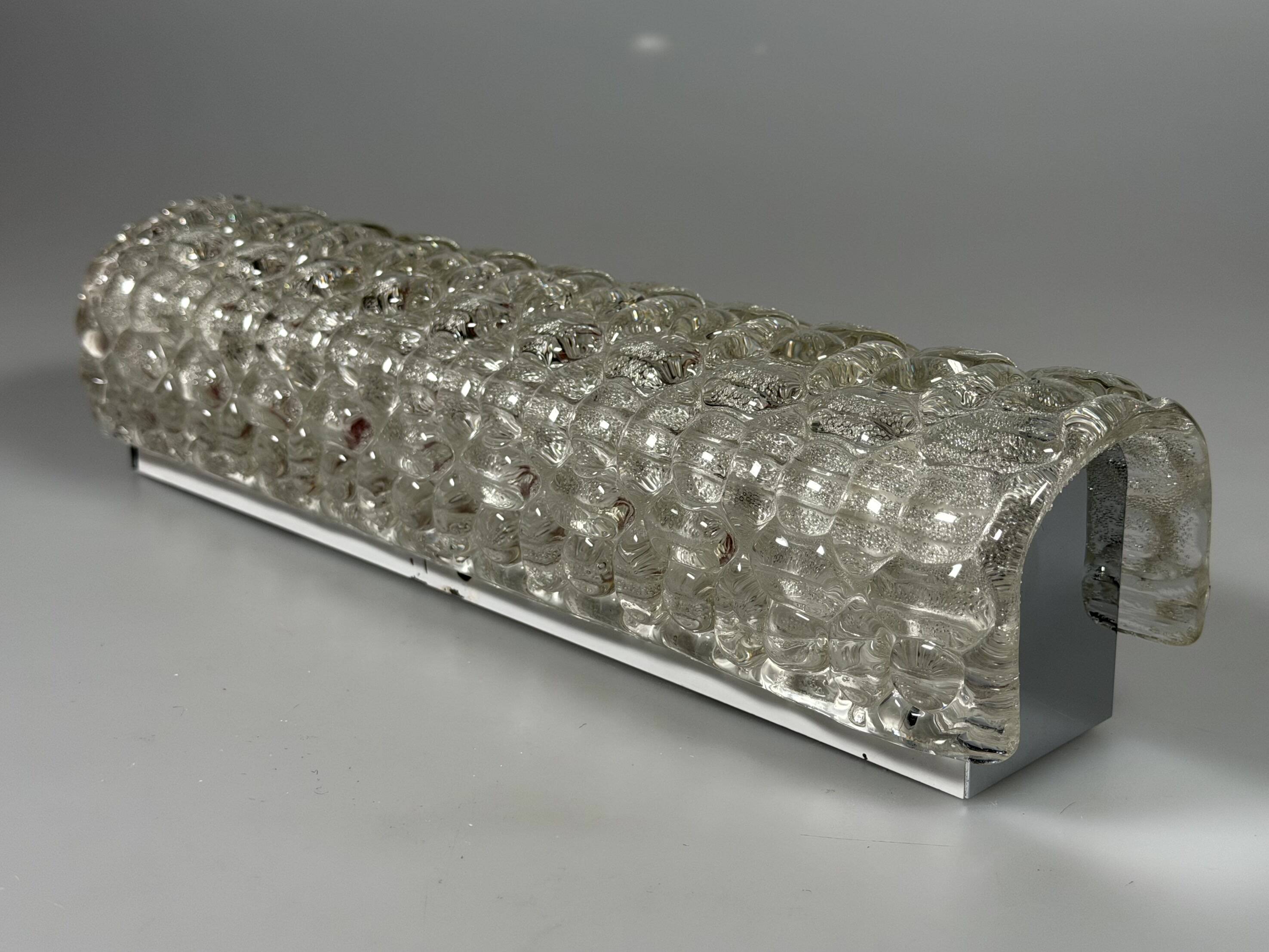 60s 70s Wall Light Wall Sconce Ice Glass Mid Century Space Age Design