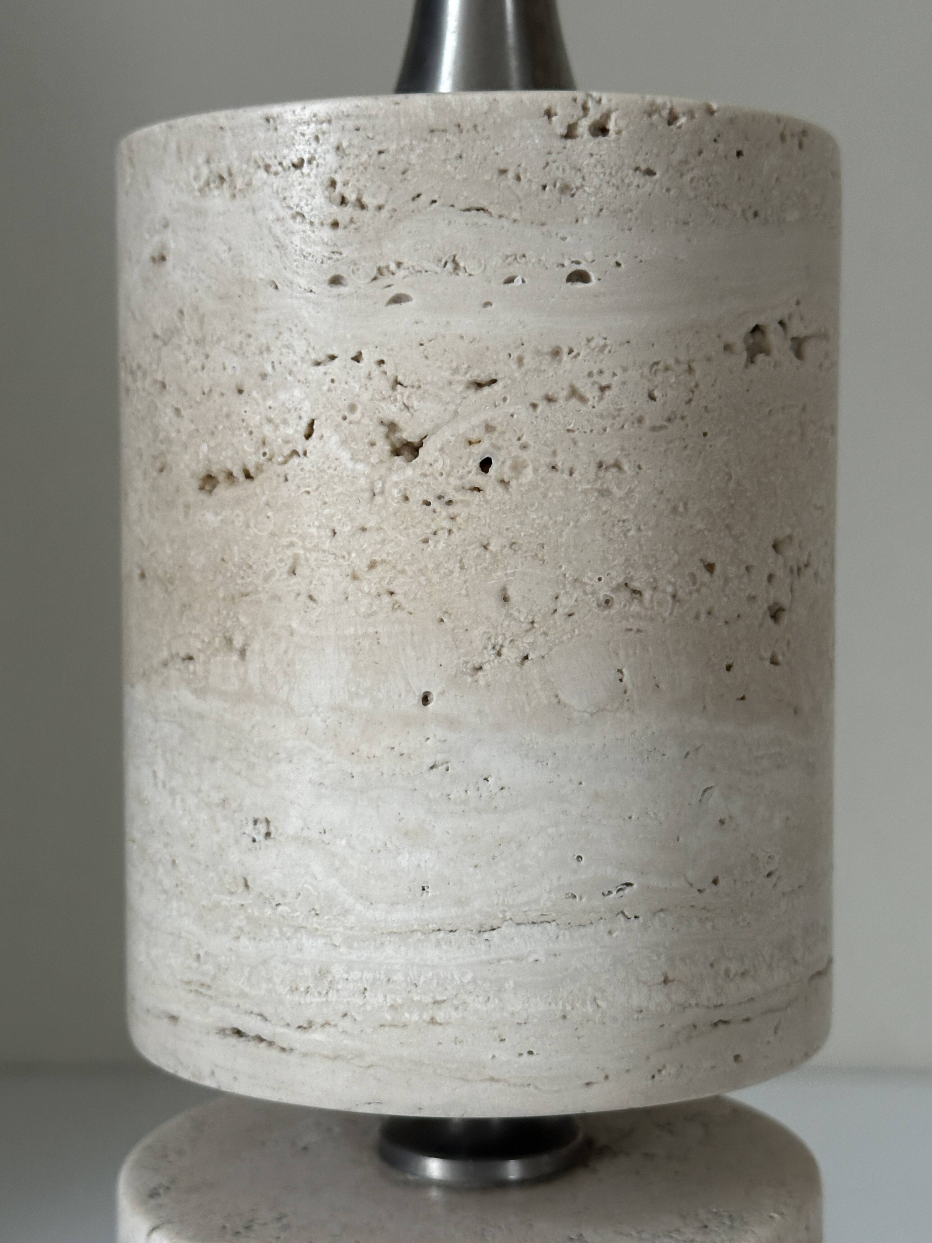 Vintage travertine lamp design 60s 70s