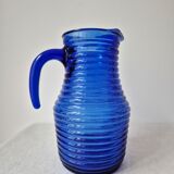 Vintage cobalt blue glass carafe/pitcher '1970s - Cisper