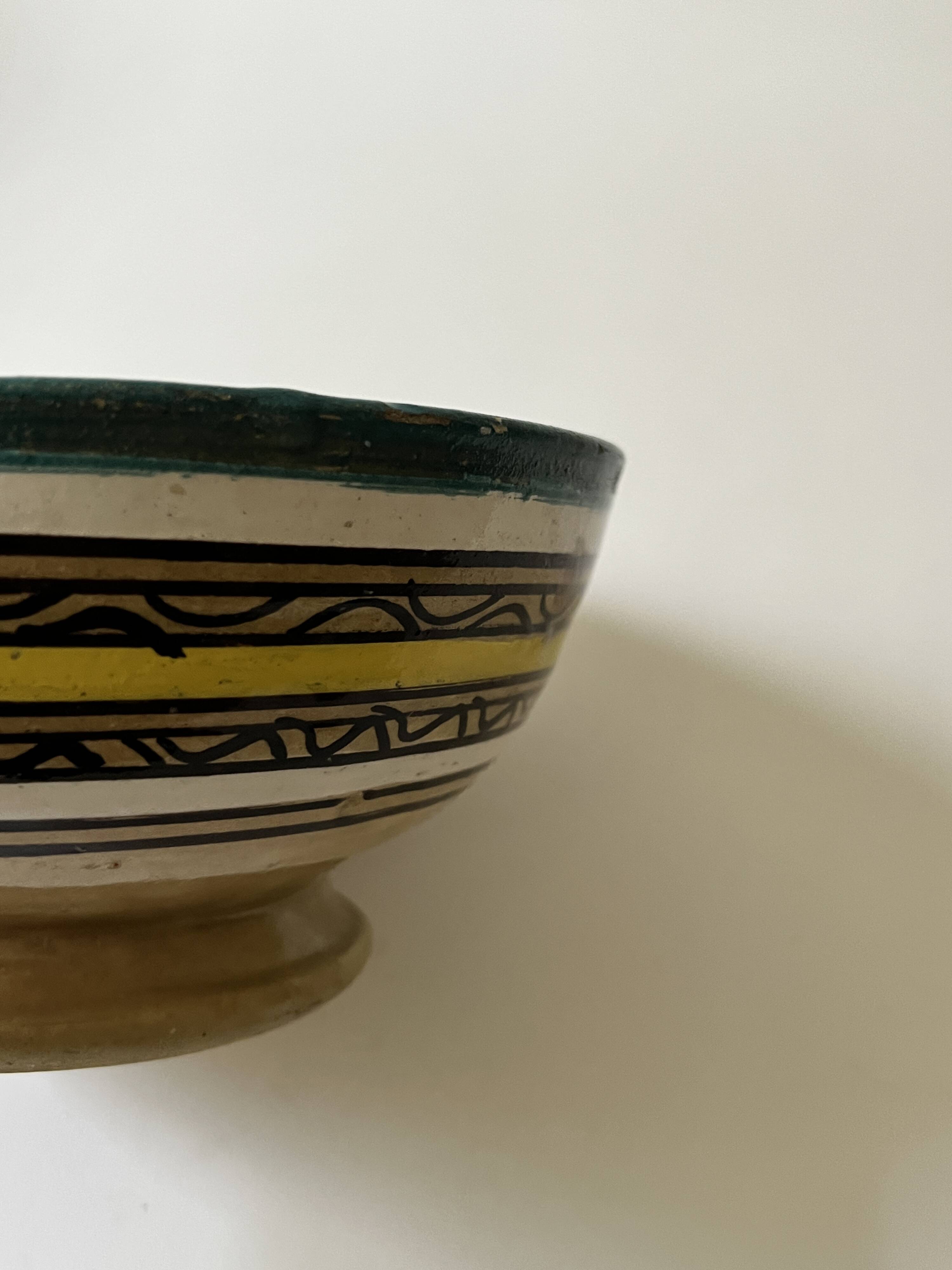 Antique Berber pottery in glazed ceramic