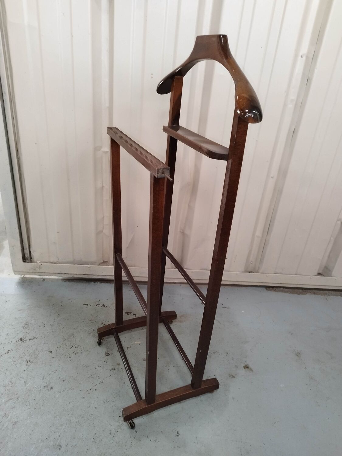 Wooden valet on wheels