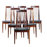Suite of 6 rosewood bar chairs from Rio