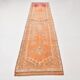 2x13 Soft Orange & Fuchsia Pattern Rug, Vintage Ousahk Runner Rug,90x381 Cm