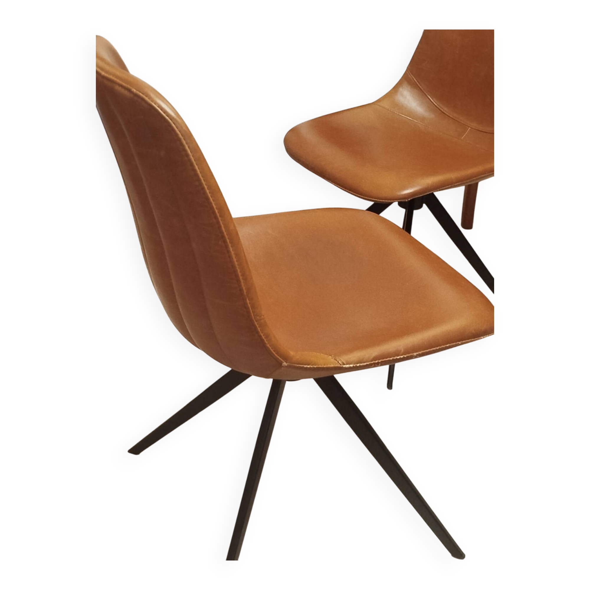 Set of 2 Vintage Faux Leather Chairs