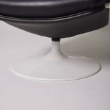 Geoffrey Harcourt black leather armchair