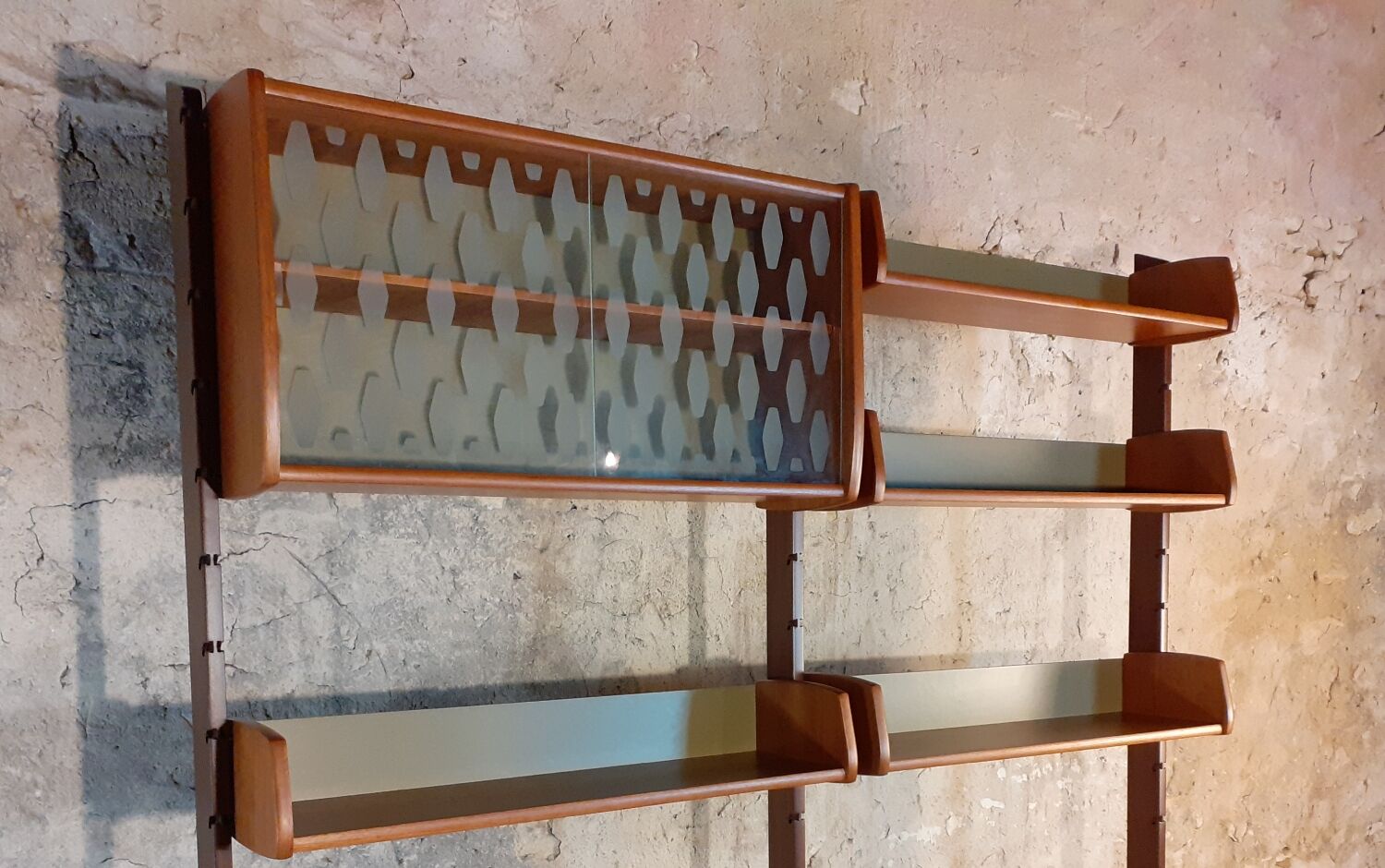 Self-supporting teak shelves ergo, vintage scandinavian 1960s