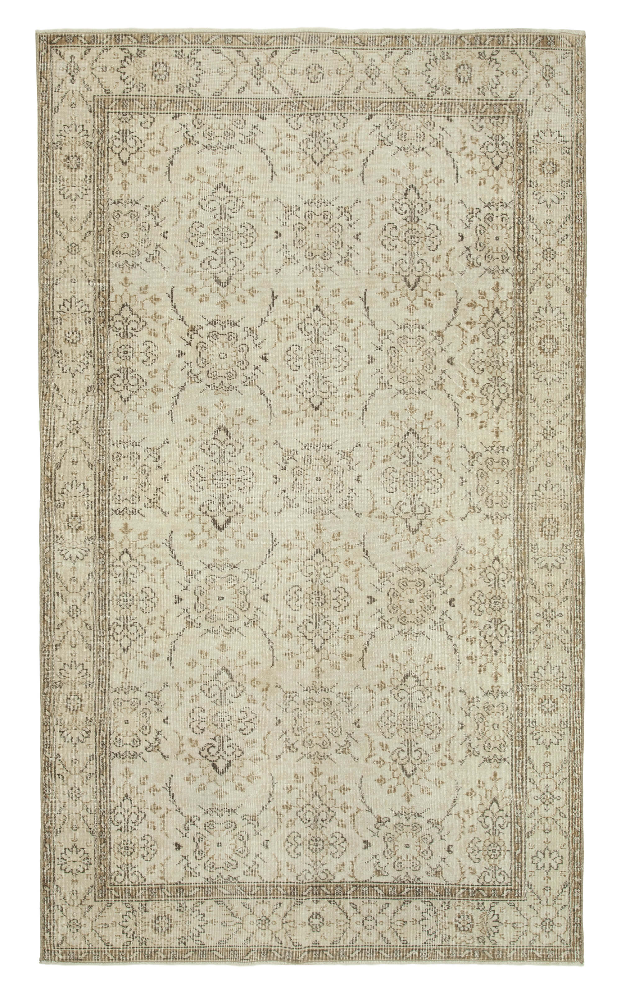 Handmade Wool Oriental Beige Rug 167 cm x 281 cm - 36758