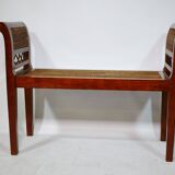 Empire wickerwork bench Antique style wickerwork walnut bench