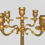 Pair of art-deco candlesticks five lights with removable light arms ~ golden regulates ~ 1930s