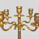 Pair of art-deco candlesticks five lights with removable light arms ~ golden regulates ~ 1930s