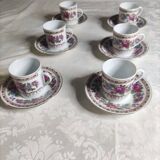 Set of 6 porcelain coffee cups