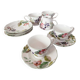 Set of fine porcelain tea cups & saucers 222 FIFTH "Wild Flower"