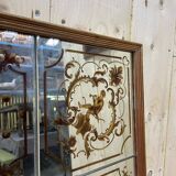 Miroir de bistrot ou de brasserie vénitien Art Nouveau en verre églomisé