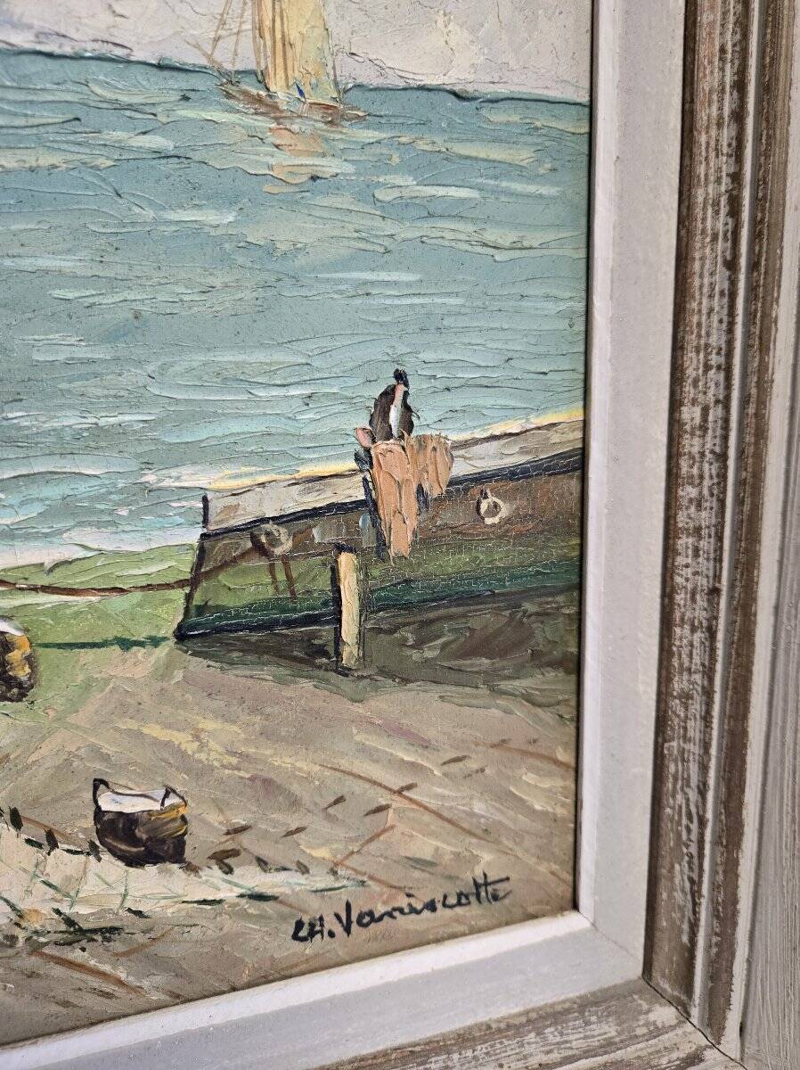 Charles Vaniscotte: oil painting on canvas / port in Brittany