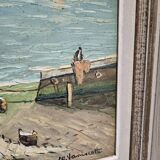 Charles Vaniscotte: oil painting on canvas / port in Brittany