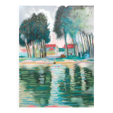 Bernard Collet: Banks of the Marne, original signed lithograph