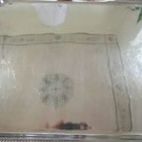 Large rectangular silver metal tray with handles Maison Wiskemann