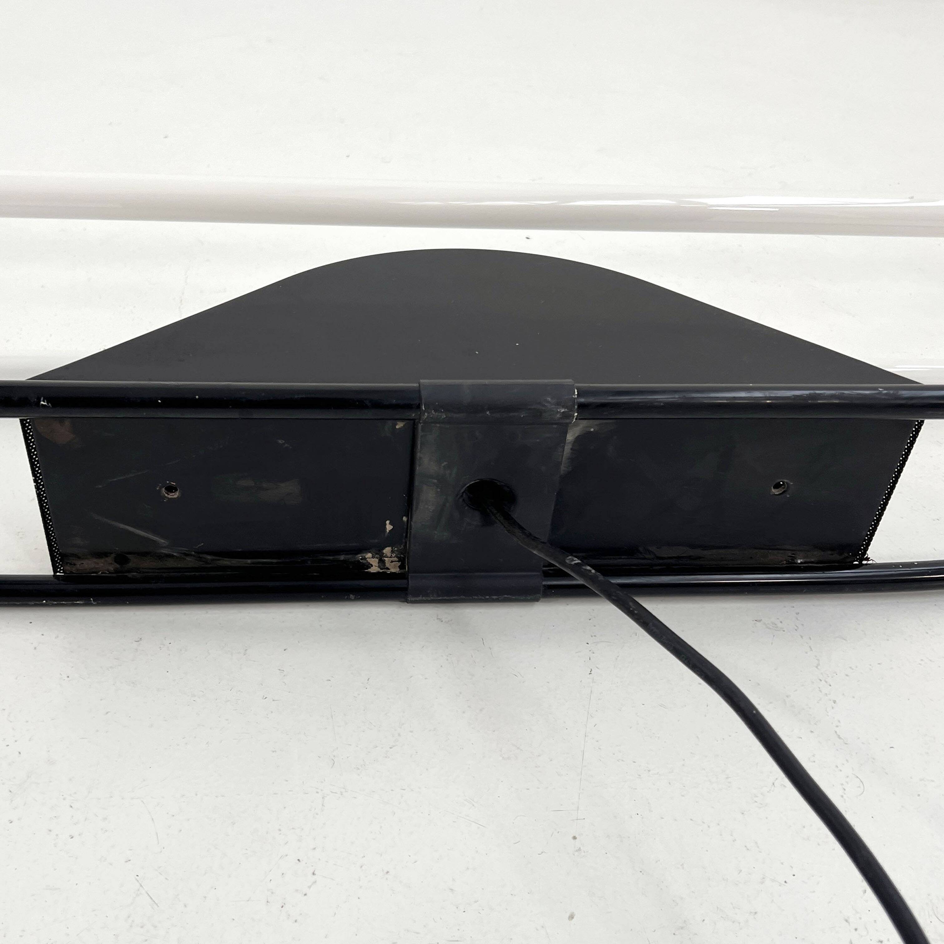 Double black neon wall light by Gian N. Gigante for Zerbetto, 1980