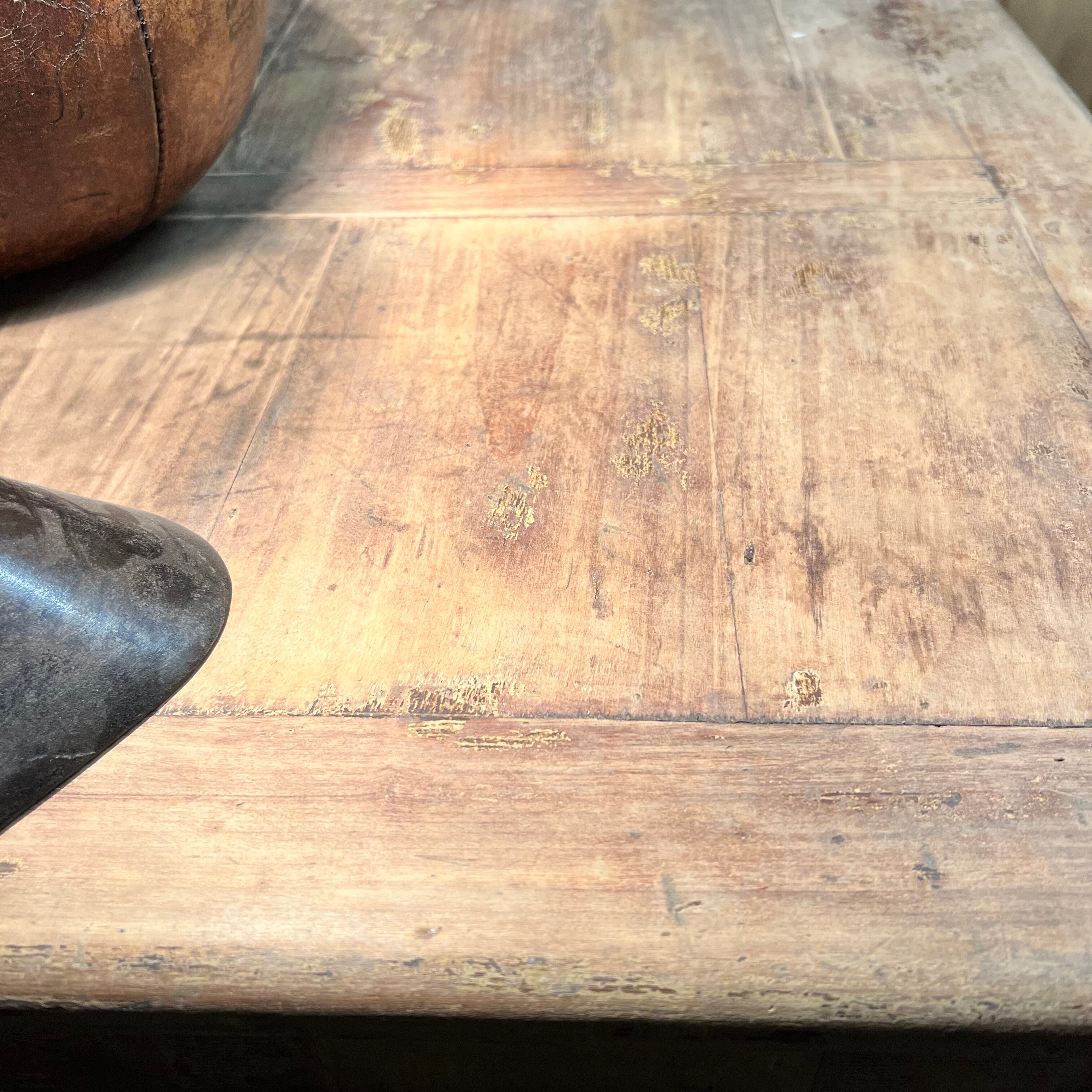 Old piece of furniture by trade with an architect's plan