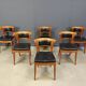 Set of 12 Cherry wood dining chairs by Leon Krier Model Sella Media by Gior
