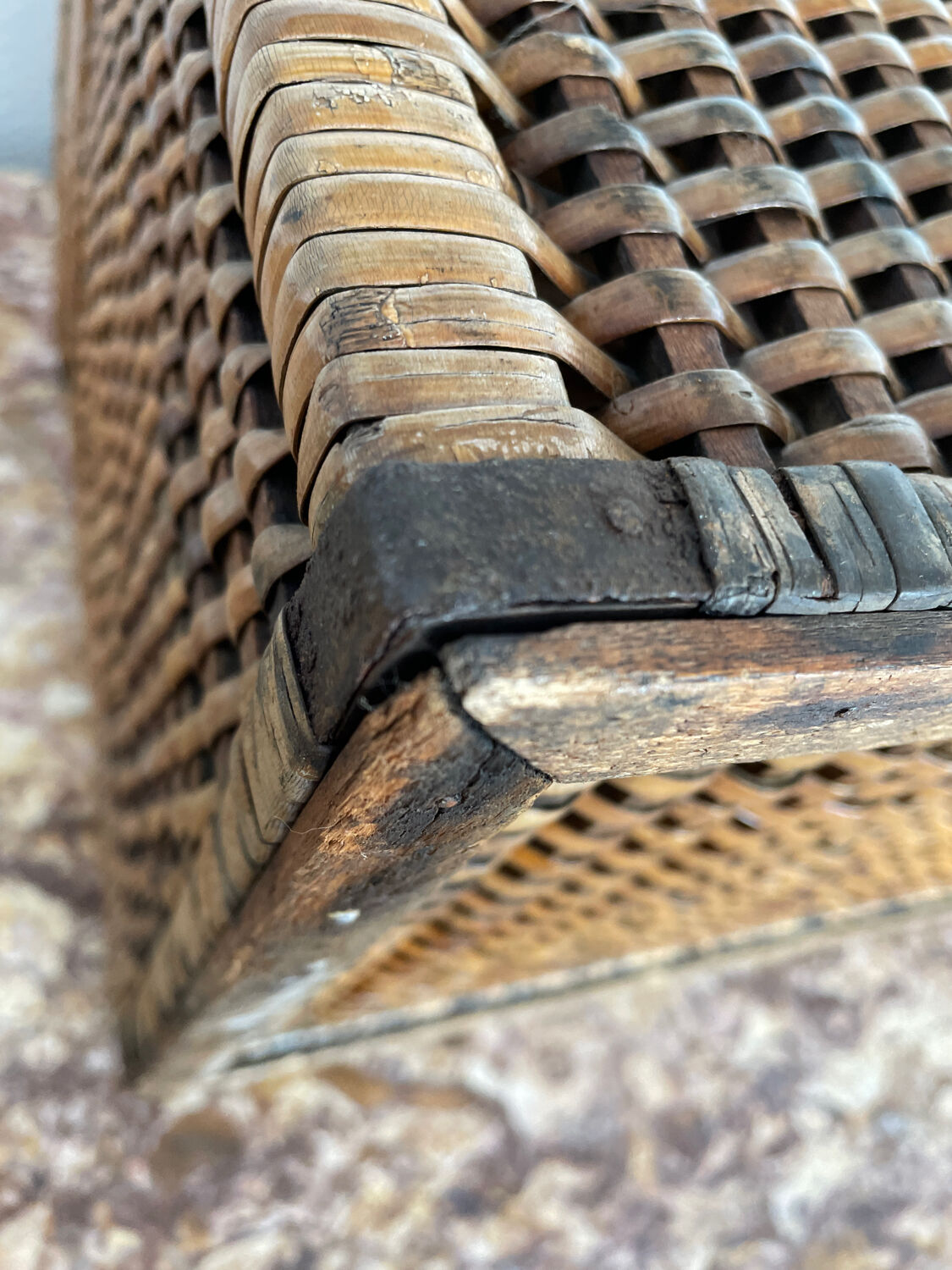 Wicker trunk woven nineteenth century