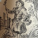 3 abats-jours en toile de Jouy grise et beige