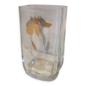 Vase en verre à décor - fleur