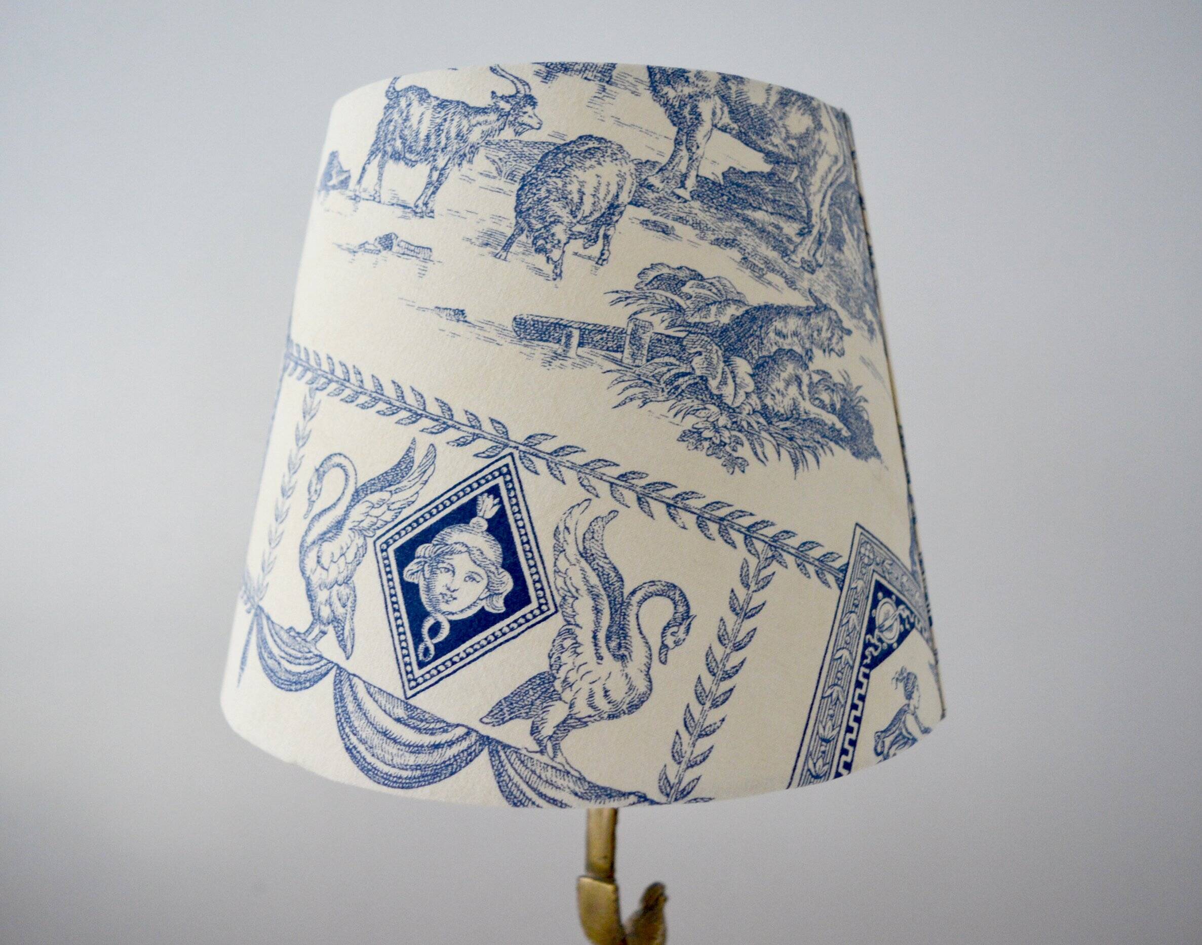 Blue toile de jouy lampshade
