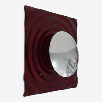 Paul Neuhaus wall lamp in red glass and chrome reflector