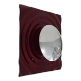 Paul Neuhaus wall lamp in red glass and chrome reflector