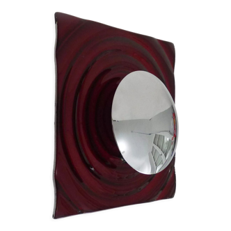 Paul Neuhaus wall lamp in red glass and chrome reflector