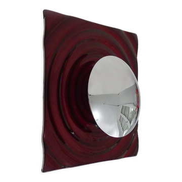 Applique murale Paul Neuhaus en verre rouge et réflecteur chrome